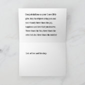 Carte De Remerciements Triplets Félicitations Card, 3 filles triplées, (Intérieur)