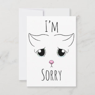 Carte De Remerciements Triste visage de chat : Je suis désolé