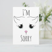 Carte De Remerciements Triste visage de chat : Je suis désolé (Debout devant)
