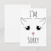 Carte De Remerciements Triste visage de chat : Je suis désolé (Devant / Derrière)