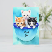 Carte De Remerciements Trois Beaux Chatons (Debout devant)