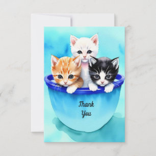 Carte De Remerciements Trois Beaux Chatons