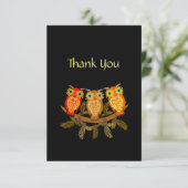 Carte De Remerciements Trois chouettes (Debout devant)