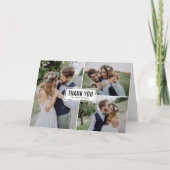 Carte De Remerciements Trois Mercis de mariage de collage de photo (Devant)