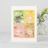 Carte De Remerciements Trois petits cochons et grand méchant loup (Debout devant)