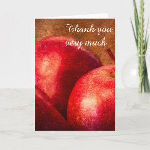 Carte De Remerciements Trois pommes rouges