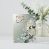 Carte De Remerciements Trois Roses Blanches/Triage Or (Debout devant)