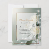 Carte De Remerciements Trois Roses Blanches/Triage Or (Dos)