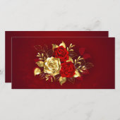 Carte De Remerciements Trois Roses de bijoux (Devant / Derrière)