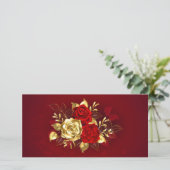 Carte De Remerciements Trois Roses de bijoux (Debout devant)