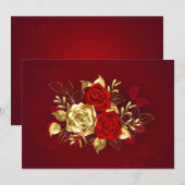 Carte De Remerciements Trois Roses de bijoux (Devant / Derrière)