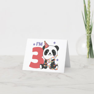 Carte De Remerciements Troisième Anniversaire Panda Pour Enfants 3 Ans Me