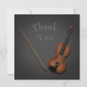 Carte De Remerciements Trompe L'oeil Miniature Violon & Bow Personnalisé