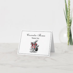 Carte De Remerciements Trompettiste du Lapin Blanc Alice aux pays des mer