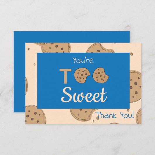 Carte de remerciements trop sucrée (Devant / Derrière)