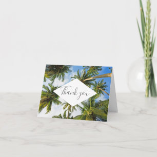 Carte De Remerciements Tropcal Palm Tree Florida Beach Wedding Thank You
