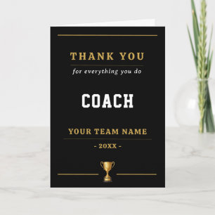Carte De Remerciements Trophée Tout Ce Que Vous Faites Coach