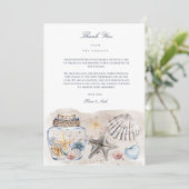 Carte de remerciements Tropical Beach Ocean Shell (Debout devant)