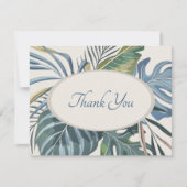 Carte De Remerciements Tropical Beach Palm Mariage (Devant)
