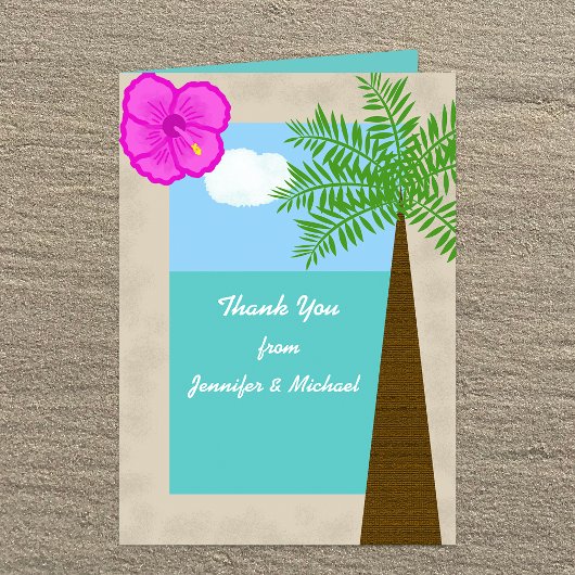 Carte de remerciements Tropical Beach Wedding