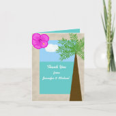 Carte de remerciements Tropical Beach Wedding (Devant)