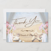 Carte De Remerciements Tropical Beach Wedding Starfish (Devant)