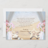 Carte De Remerciements Tropical Beach Wedding Starfish (Dos)