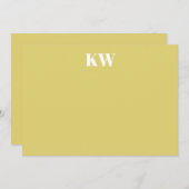 Carte De Remerciements Tropical Chartreuse Monogram Initials Personalized (Devant / Derrière)