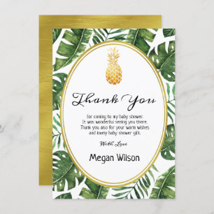 Carte de remerciements tropical de baby shower