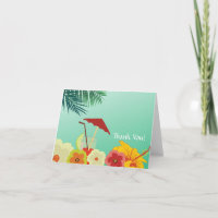Carte de remerciements tropical de Fête de la