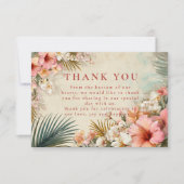 Carte De Remerciements Tropical Floral Destination Wedding (Devant)
