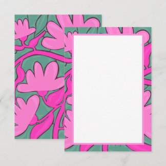 Carte De Remerciements Tropical Floral Motif Flat Thank You Card