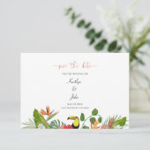 Carte De Remerciements Tropical Floral Save the Date Card (Debout devant)