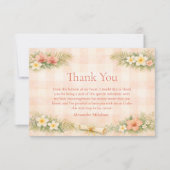 Carte De Remerciements Tropical Gingham Floral Graduation (Devant)