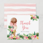 Carte De Remerciements Tropical Glace Florale Mariage Shower (Devant / Derrière)