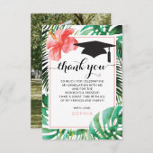 Carte de remerciements Tropical Graduation avec Ph (Devant / Derrière)