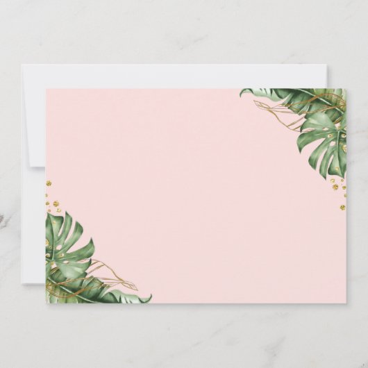 Carte De Remerciements Tropical Greenery Pink Gold Arch Photo Graduation (Dos)