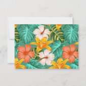 Carte De Remerciements Tropical Hawaiian Green Exotic Floral (Dos)
