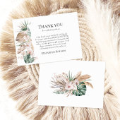 Carte De Remerciements Tropical Orchidée & Monstera Fête de Mariage