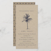 Carte De Remerciements Tropical Palm Tree Marine Kraft Fiançailles Invita (Devant / Derrière)