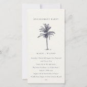 Carte De Remerciements Tropical Palm Tree Marine Kraft Fiançailles Invita (Devant)