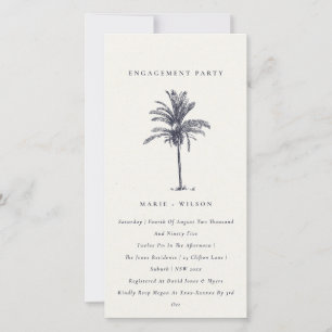 Carte De Remerciements Tropical Palm Tree Marine Kraft Fiançailles Invita