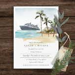 Carte De Remerciements Tropical Seascape Beach Cruise Palm Wedding Invite<br><div class="desc">Pour toute autre personnalisation ou tout autre élément correspondant,  n'hésitez pas à me contacter à l'adresse yellowfebstudio@gmail.com</div>