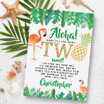 Carte De Remerciements Tropical Summer Beach Luau Boys 2e anniversaire<br><div class="desc">Dites merci avec style avec ces cartes de remerciement de 2ème anniversaire branchées. Le libellé modèle est facile à personnaliser et votre famille et vos amis seront ravis quand ils recevront ces fabuleux remerciements.</div>