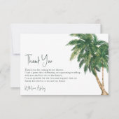 Carte De Remerciements Tropical verdure écriture palmier douche de mariée (Devant)