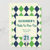 Carte De Remerciements Trou dans Parc-Tee N'importe quel âge Golf Masqué  (Devant / Derrière)