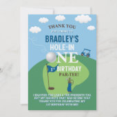 Carte De Remerciements Trou en un Golf 1er anniversaire (Devant)