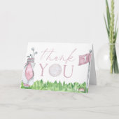 Carte De Remerciements Trou en un rose Golf 1er anniversaire (Devant)