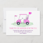 Carte De Remerciements Trou en un rose Golf premier anniversaire (Devant)