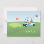 Carte De Remerciements Trou en un seul budget Photo Boy Golf 1er annivers (Dos)